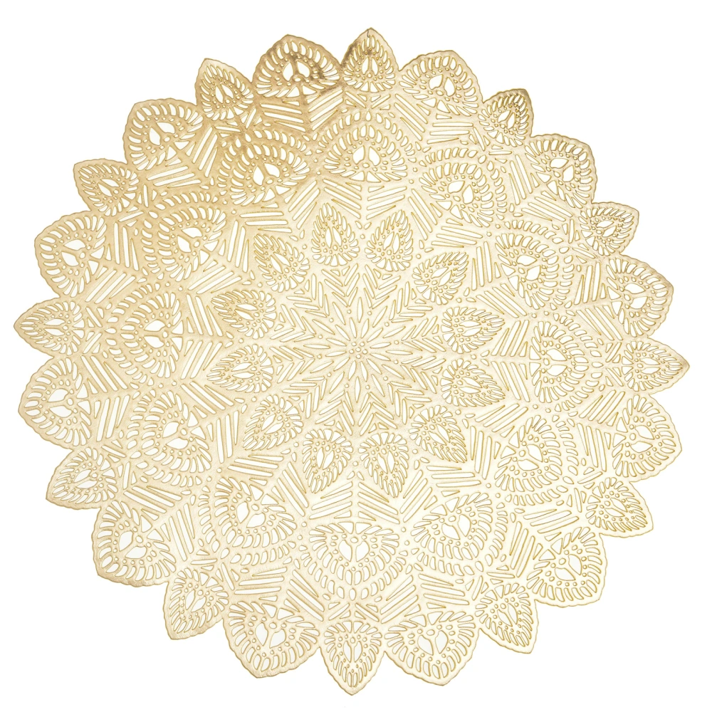 PVC Placemat Peacock Tail Hot Gold Hazel Solid Color Simple Style Decoration