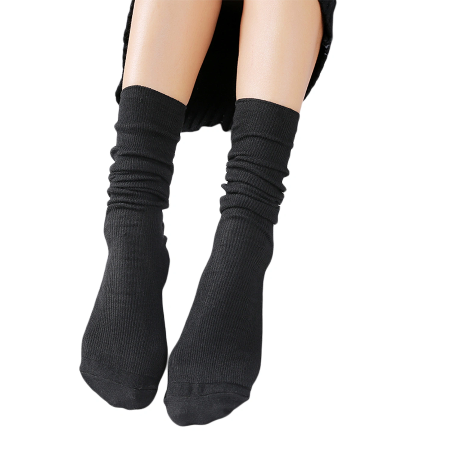 Female Cotton Stocking, Solid Color Long Tube Socks Loose Socks