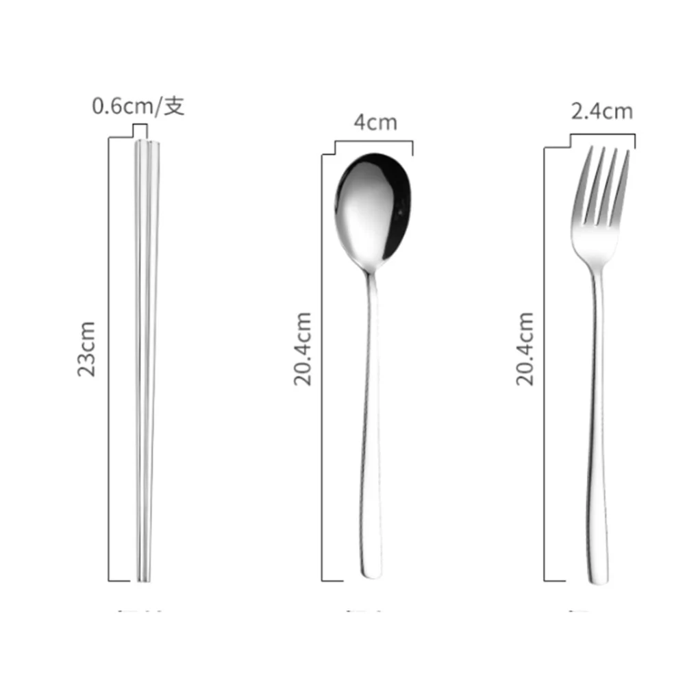 Stainless Steel 5-piece Set Cutlery Lunch Box Tableware Suit