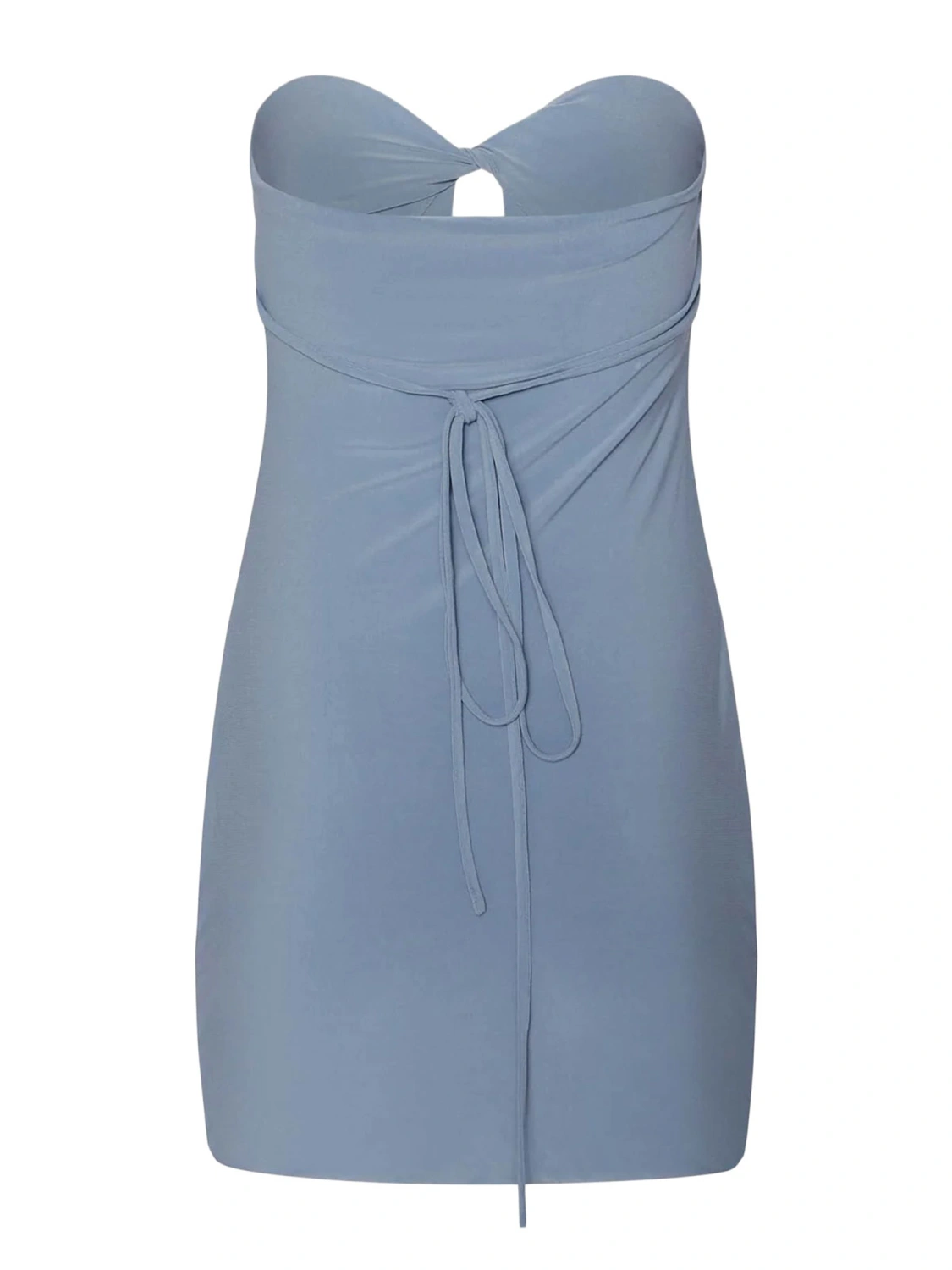 Women Wrap Chest Bodycon Dress Solid Color Hollow-Out Mini Dress