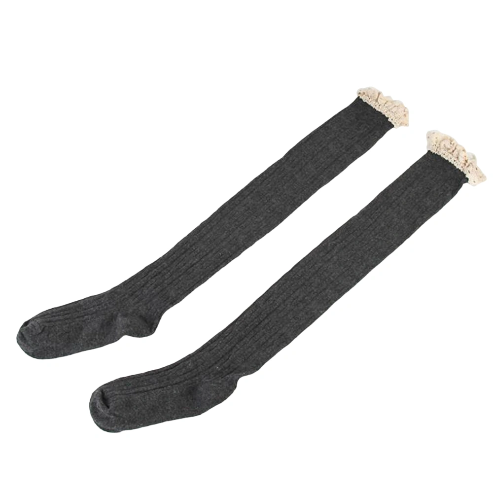 Women Knee Socks Cotton Lace, Leg Warmer Daily Wear Accessory