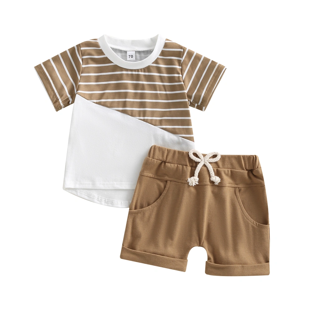 Baby Boys Summer 2-Piece Outfits Striped T-Shirt and Shorts Set