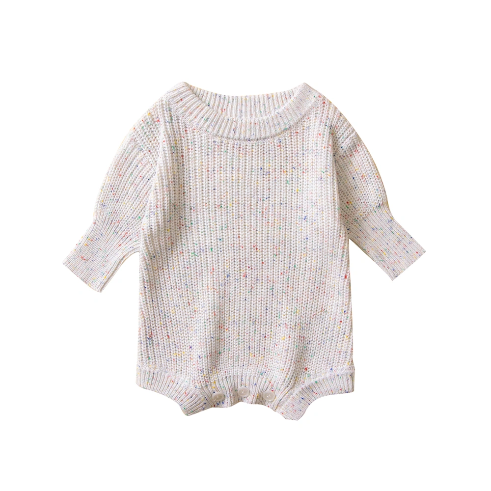 Baby Girl Boy Jumpsuit, Knitted Crew Neck Long Sleeve Sweater Romper