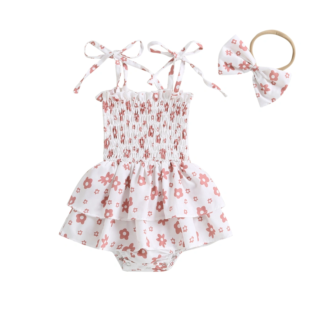 Infant Baby Girls Romper Dress Floral Print Sleeveless Sling Jumpsuit