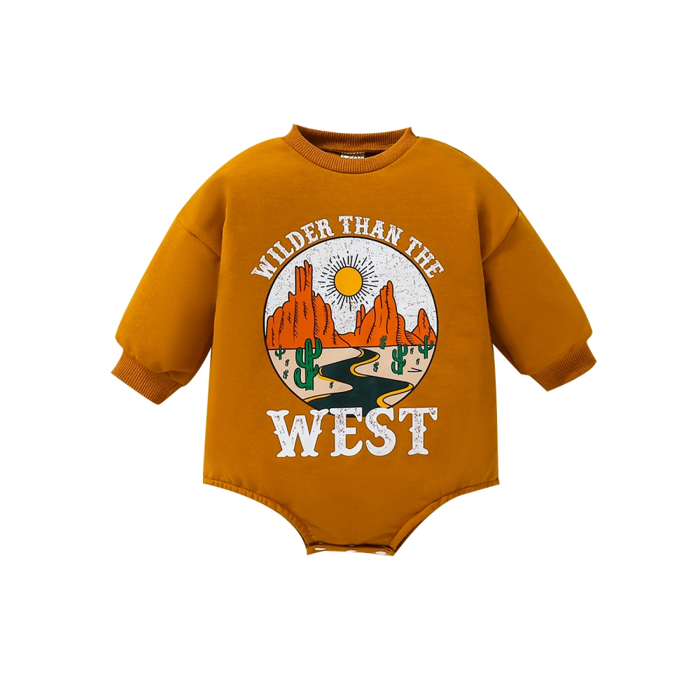 Baby Boys Girls Sweatshirts Rompers Letter Sun Print Bodysuits