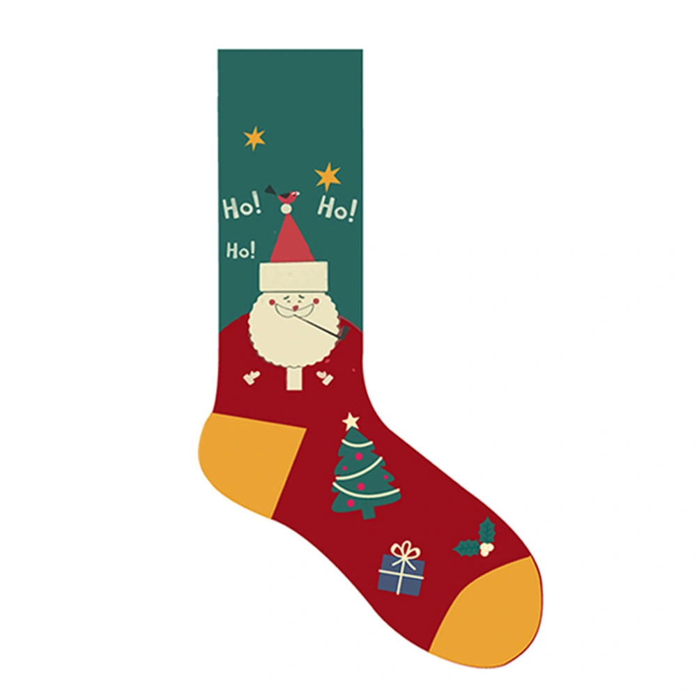 Women's Socks, Christmas Cartoon Pattern Breathable Mid-tube Stockings