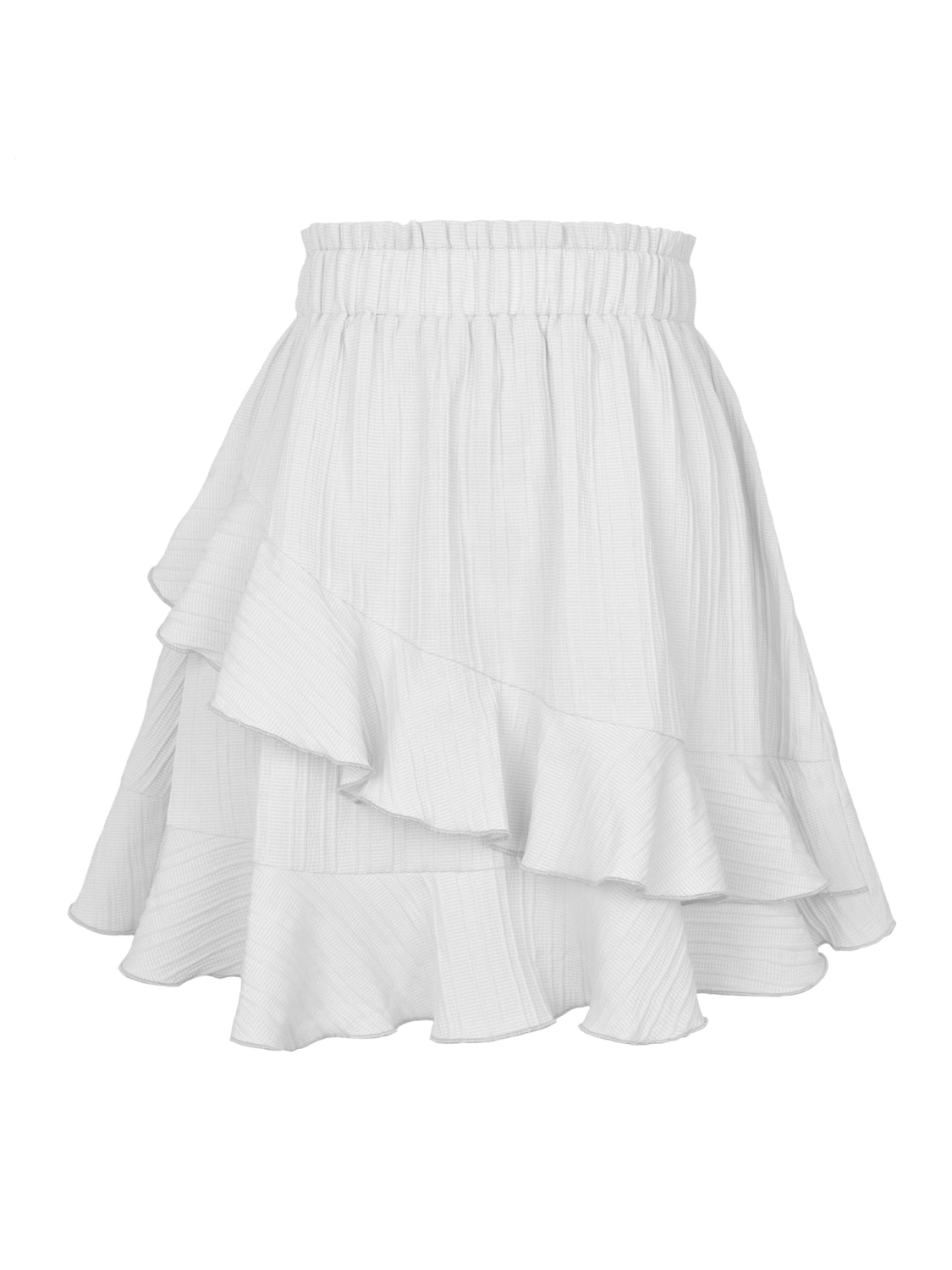 Women's Ruffled Short Skirt, Solid Color Sweet A-Line Mini Skirt 