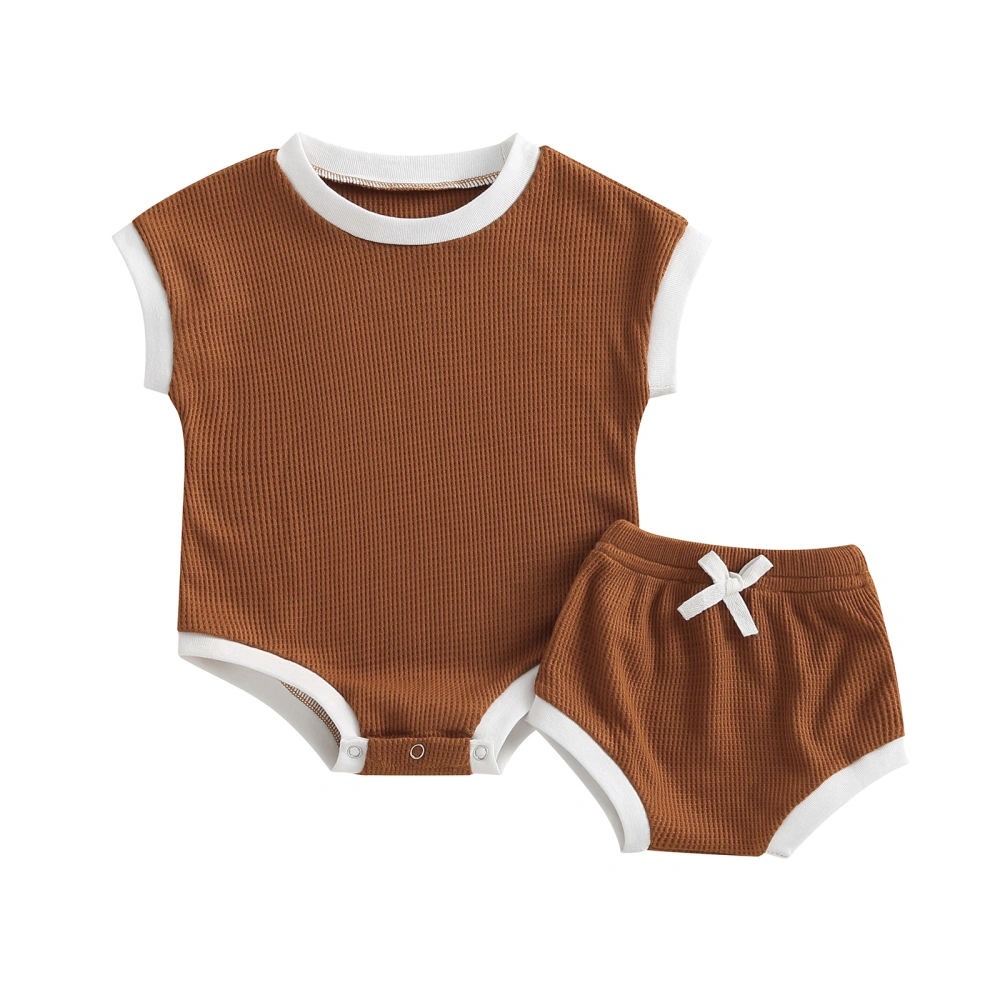 Baby Boys Summer Clothes Short Sleeve Jumpsuit and Elastic Shorts 