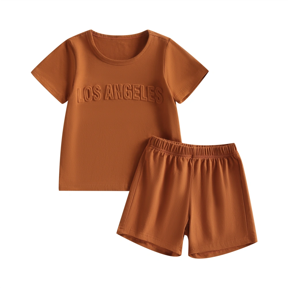 Kids Baby Boys Summer Outfits Letter Print T-shirt and Shorts Set