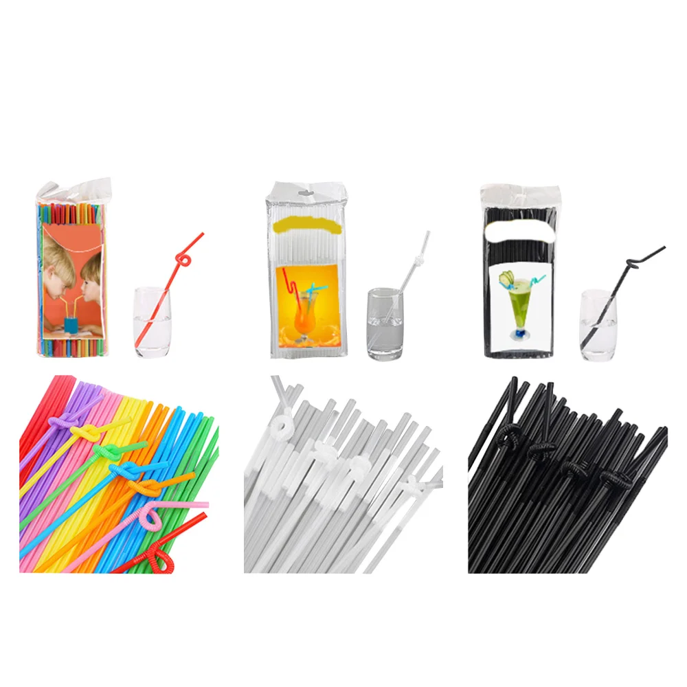 100Pcs Disposable Curved Straws, Lengthened Drinking Accessory