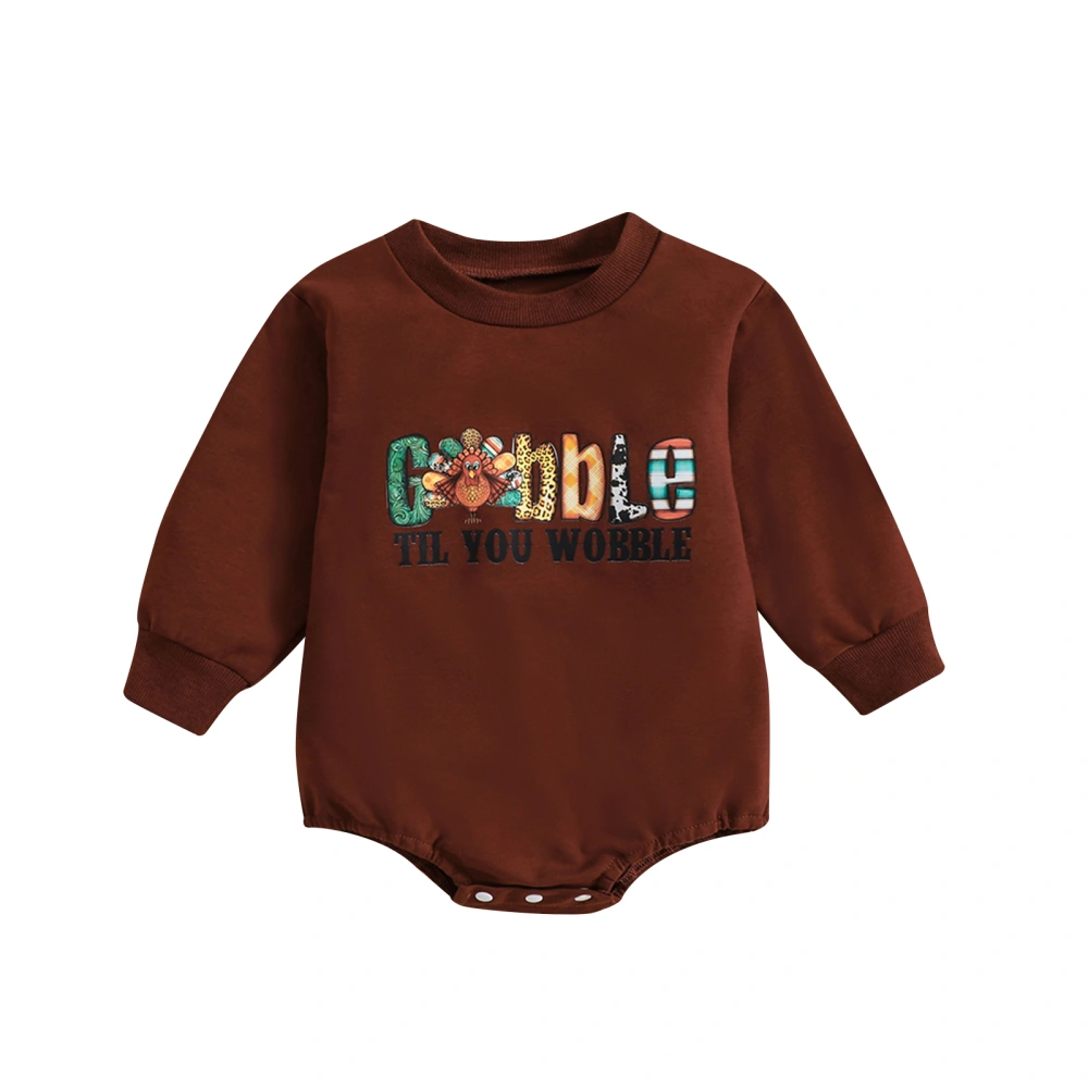 Toddler Baby Sweatshirt Rompers Thanksgiving Letter Print Jumpsuit