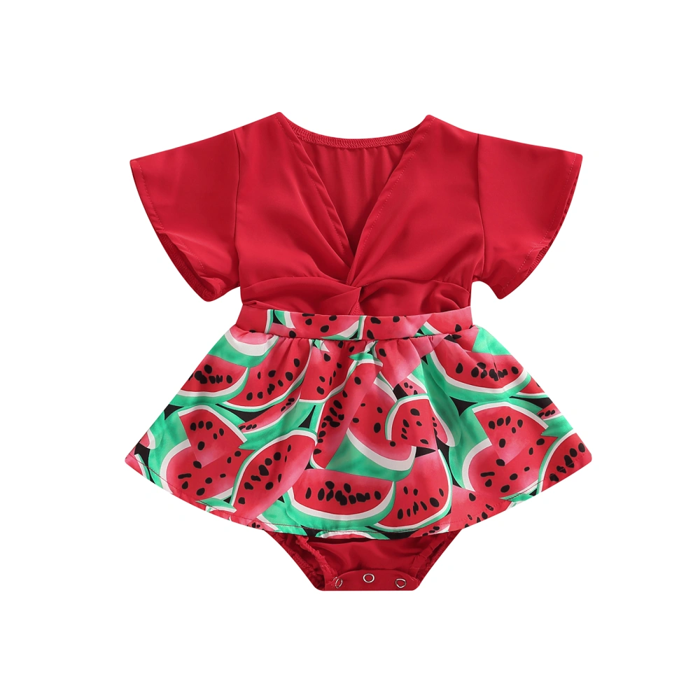 Sister Matching Rompers/Dress Watermelon Print Jumpsuit/Dress