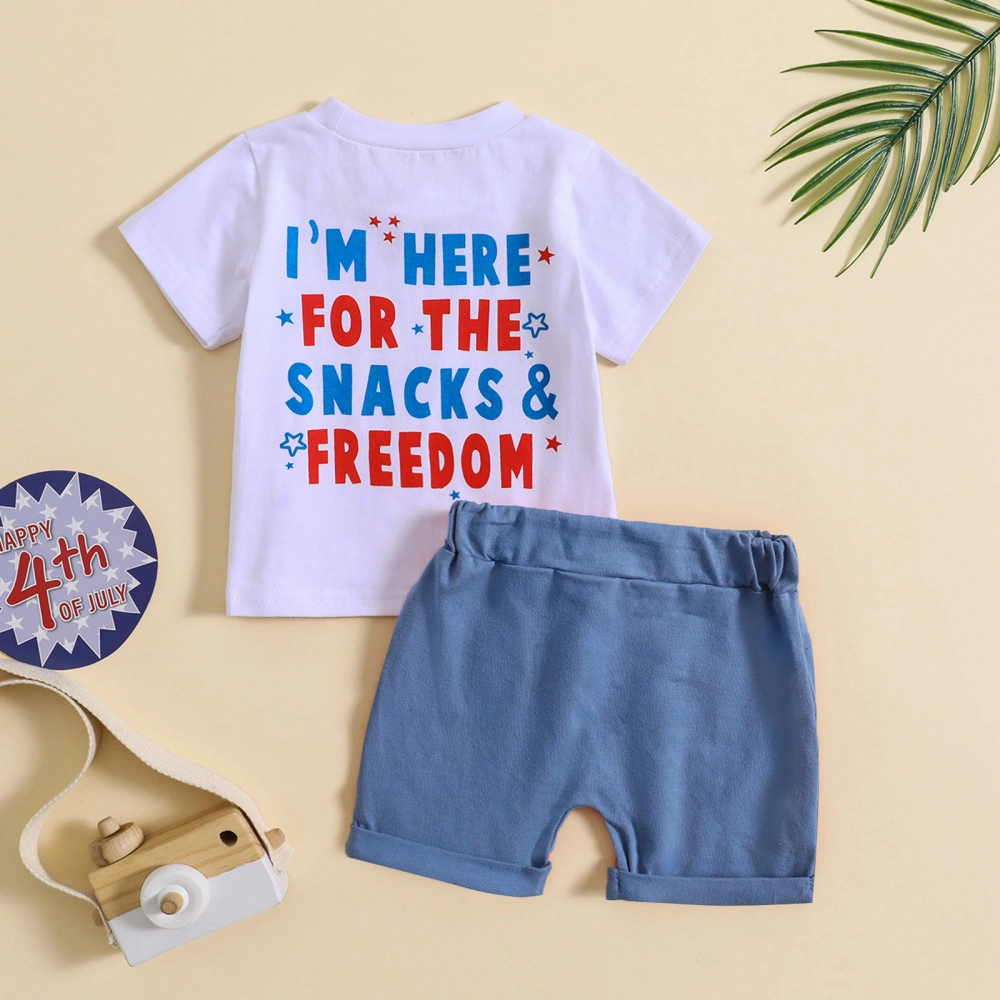 Baby Boys Shorts Set Short Sleeve Letters Print T-shirt + Shorts