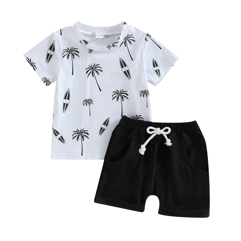 Baby 2PCS Outfits Tree Print T-Shirt and Elastic Shorts Set 