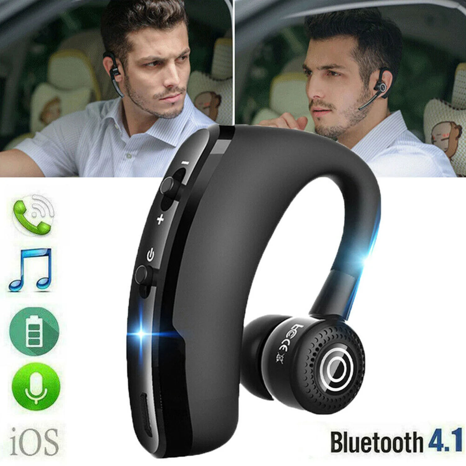 Intelligent Wireless Bluetooth Headset, Stereo Hanging Ear Earphone
