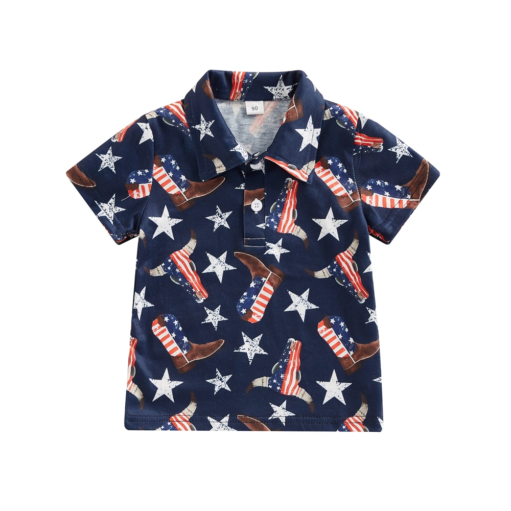 Independence Day Kids T-Shirts Cow Head/Flag/Person Head Tops