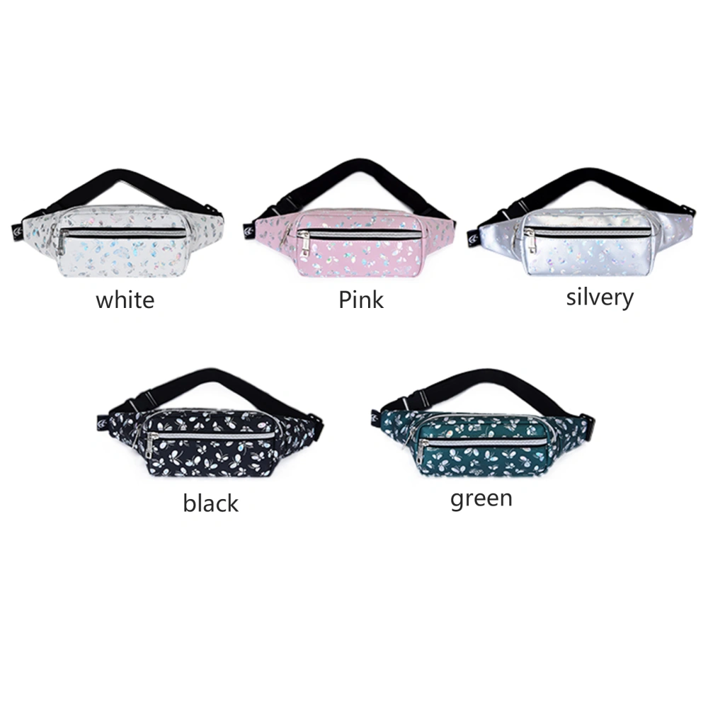 Women Laser Fanny Pack Glitter Holographic Butterfly Print Waist Pack Bum Bag