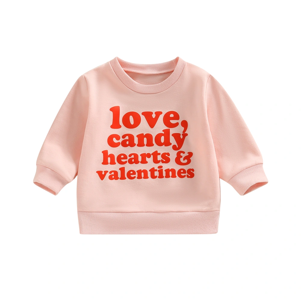 Kid Girls Shirt Long Sleeve Round Neck Letters Print Street Tops