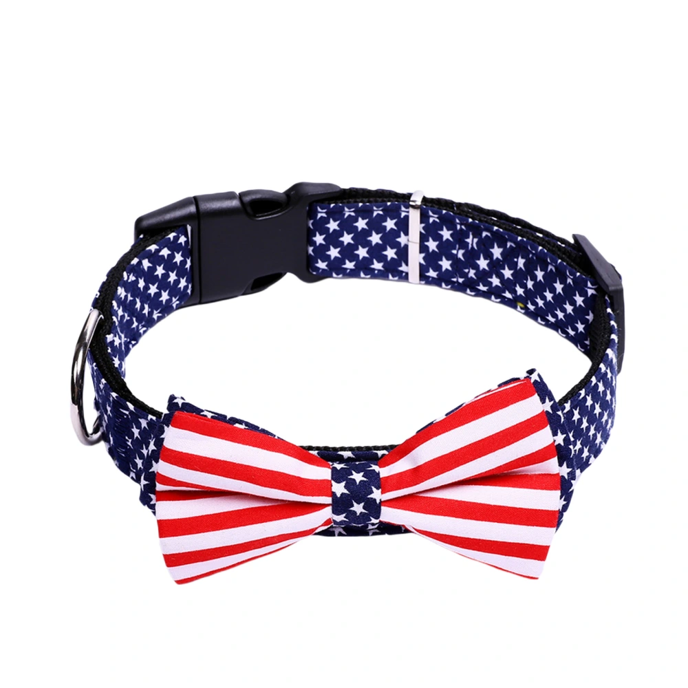 Independence Day Pet Collar, Star Stripe Printing Dogs Bow Tie