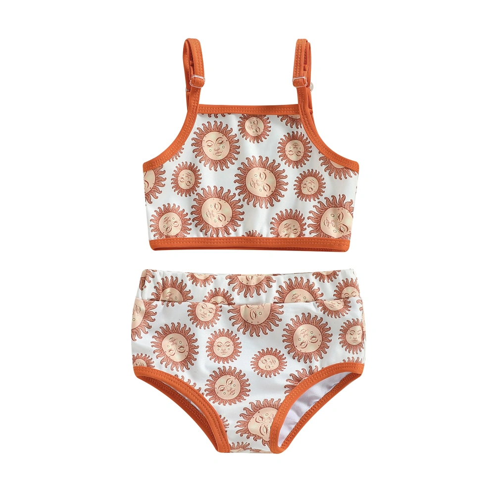 Baby Girls 2 Piece Swimsuits Sun Print Bikini Bathing Suit Set