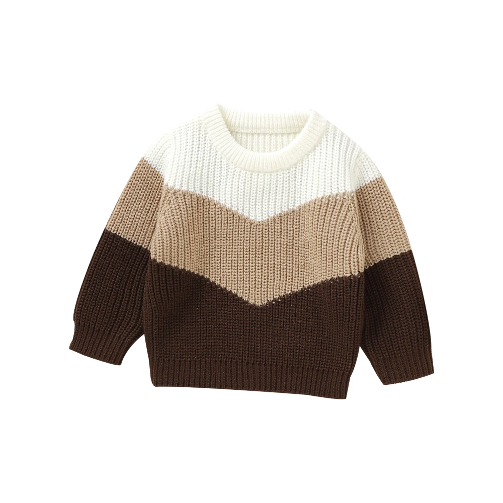 Baby Knit Sweaters Long Sleeve Contrast Color Pullover Sweatshirts