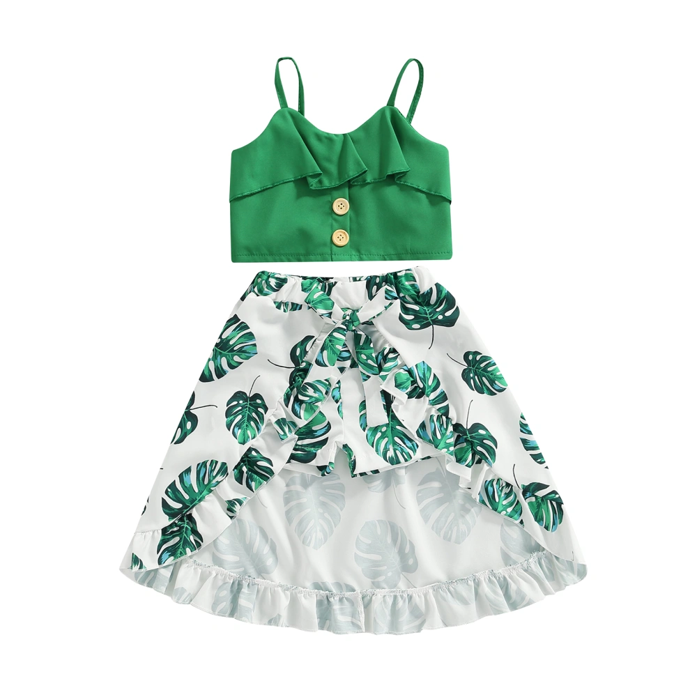 Girls Two Pieces Clothes Outfit, Spaghetti Strap Camisole + Skort