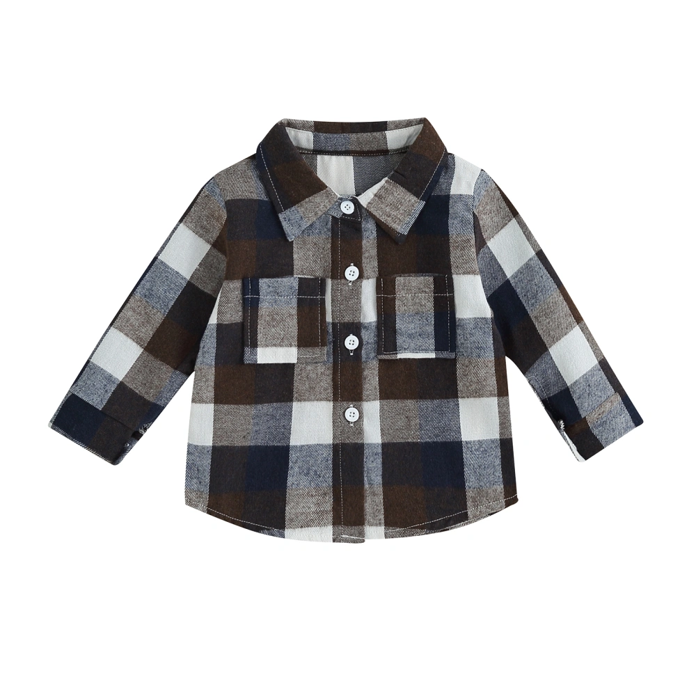 Toddler Flannel Shirts Long Sleeve Plaid Print Jacket Baby Shacket