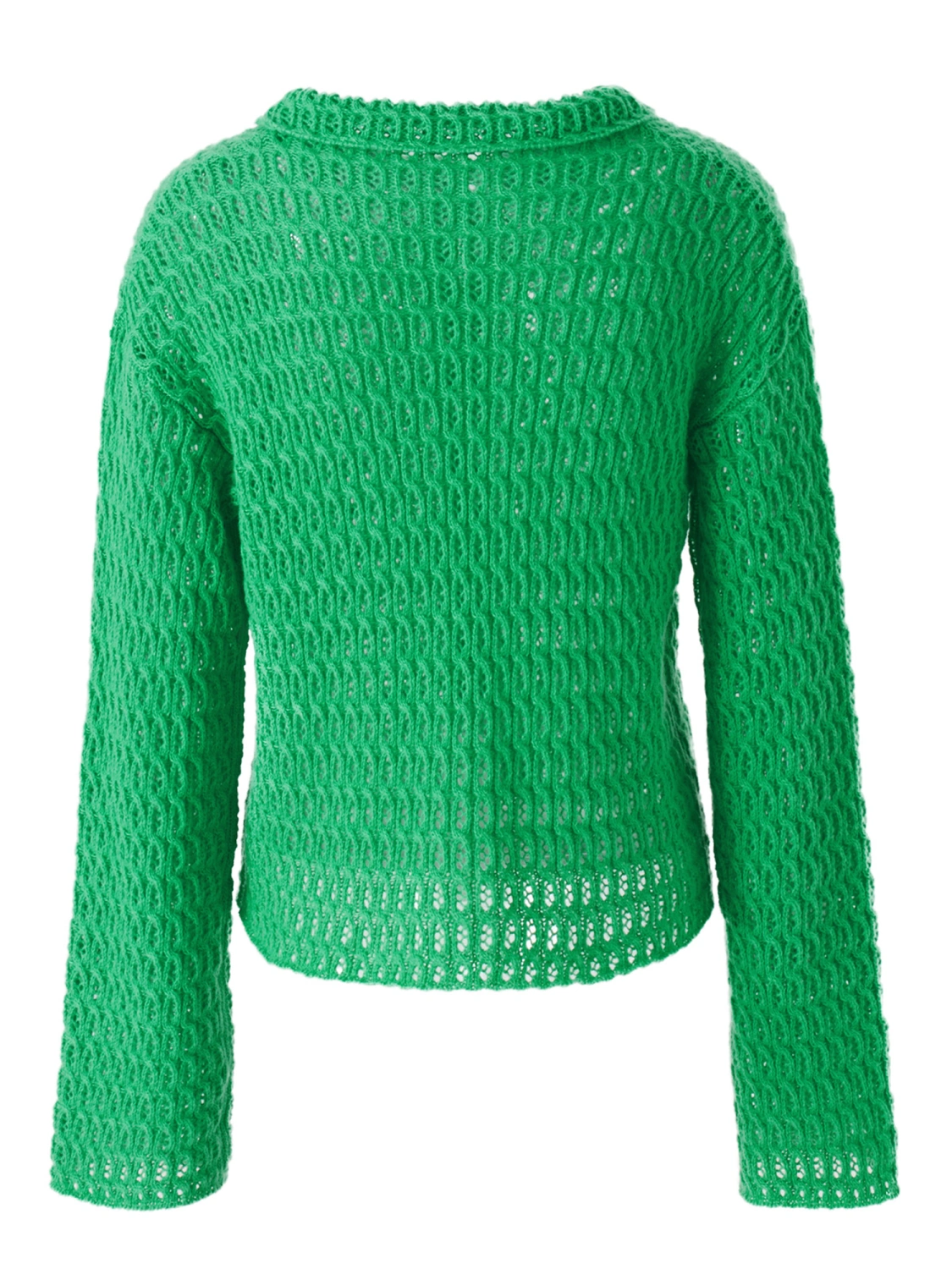 Women's Knit Cardigan Solid Color Knitted Crochet Pattern Sweater 