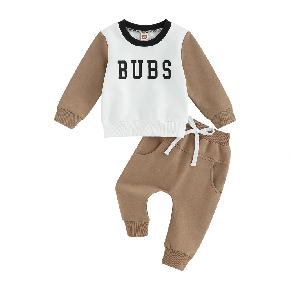 Baby 2Pcs Fall Outfits Long Sleeve Letter Print Loose Tops and Pants