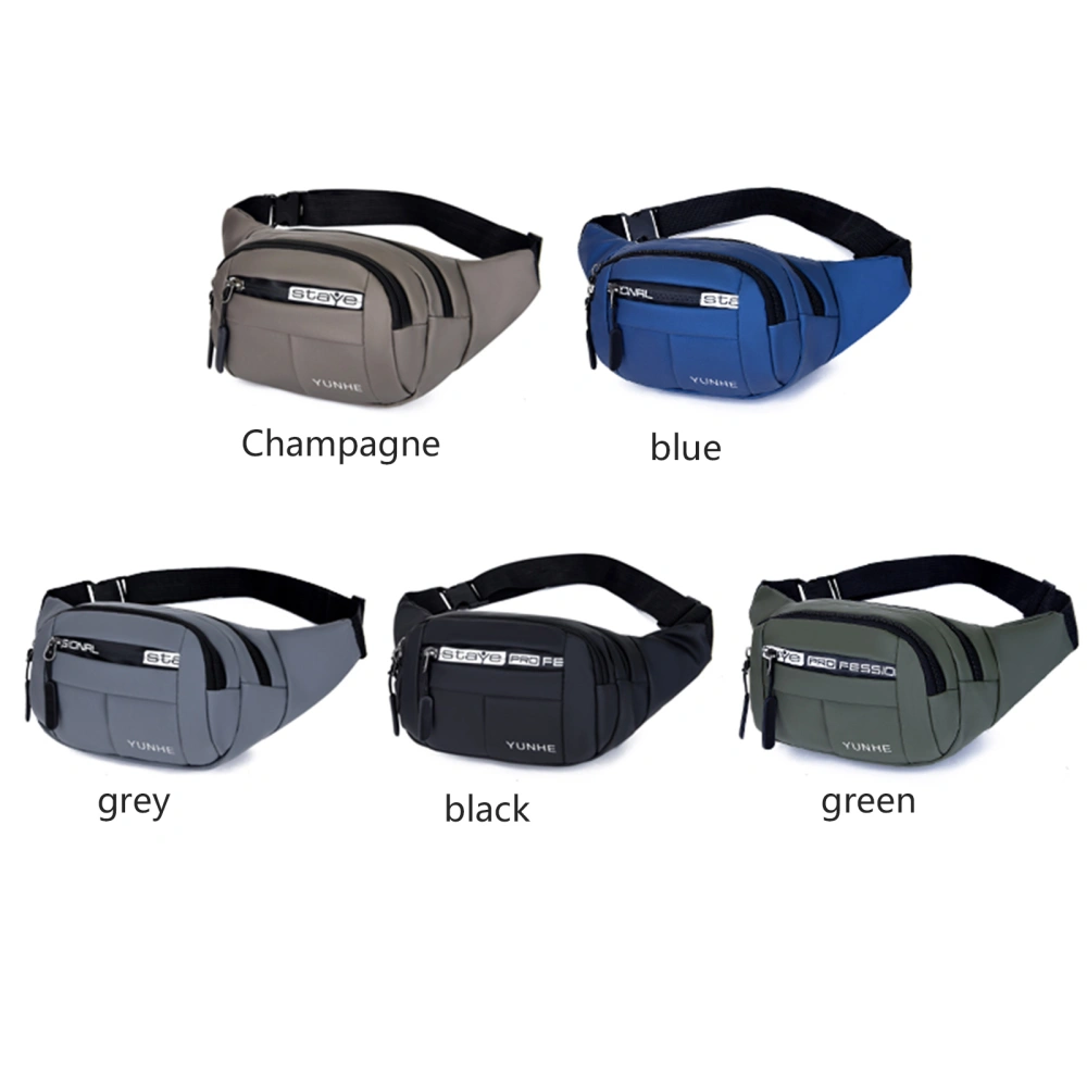 Men Waterproof Waist Bag with Zip, Letter Print Crossbody Chest Bag