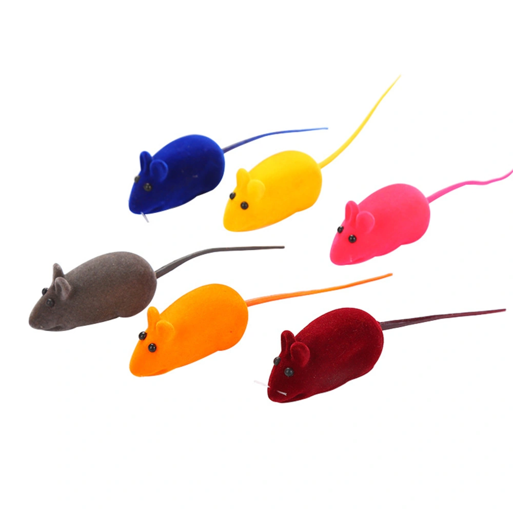 6Pcs Cat Toy Mouse with Bright Color, Sound Hole Bottom Tool