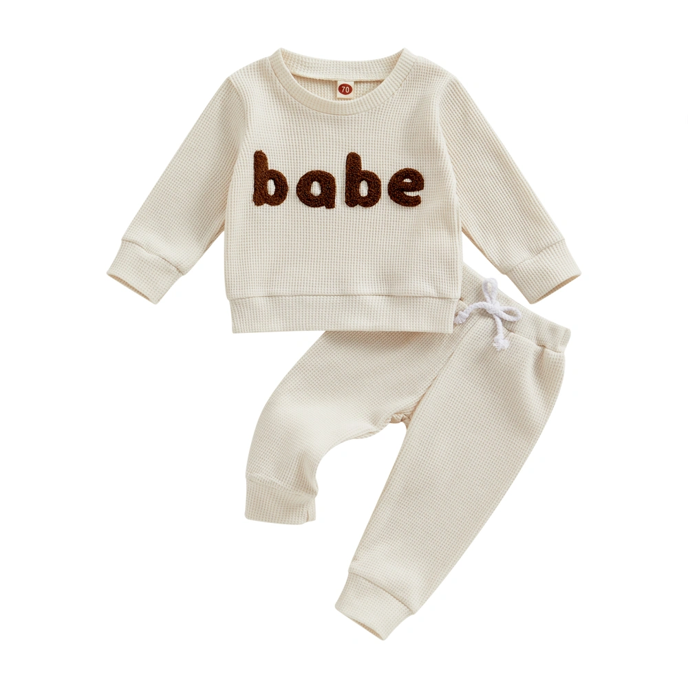 Baby Boys Casual 2 Piece Wallfe Long Shirt and Pants Set For Winter