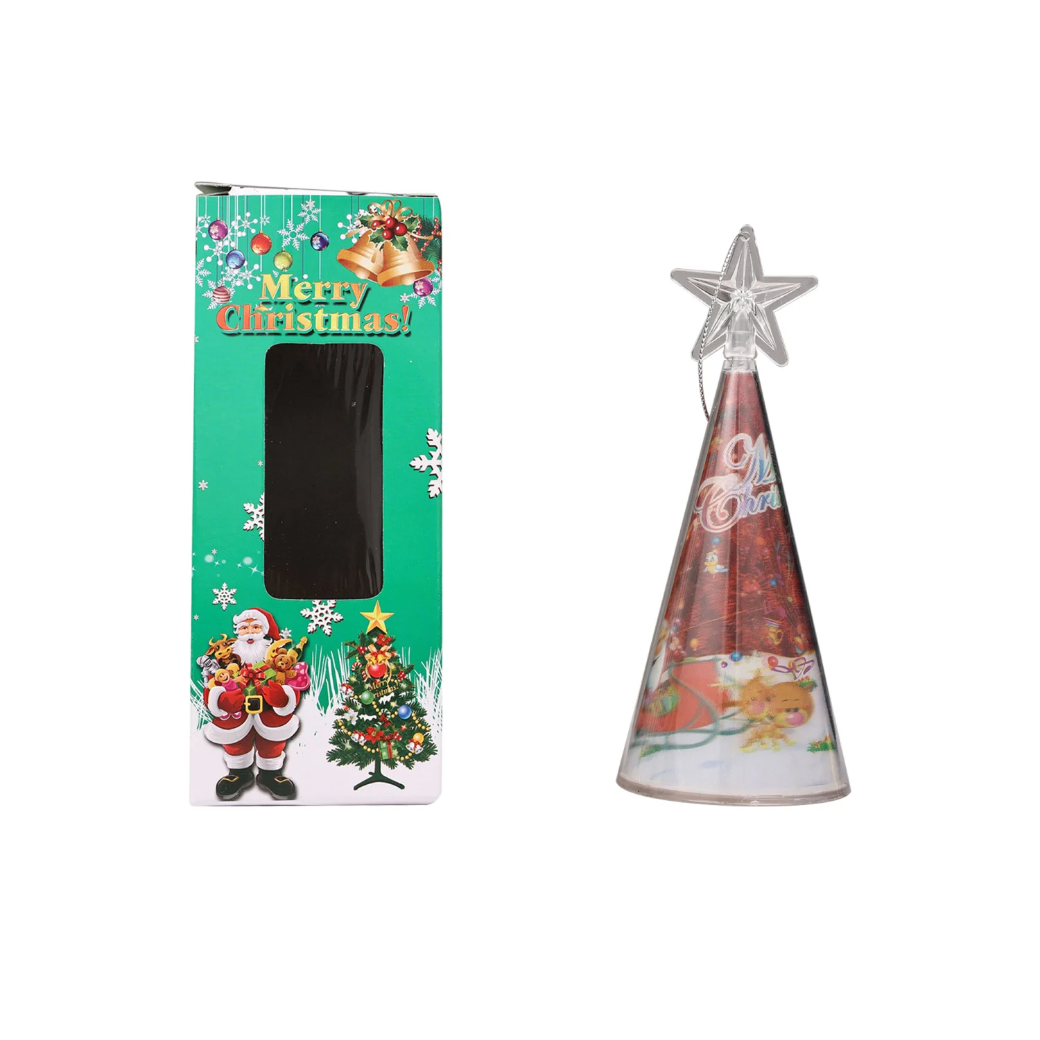 Christmas Tree Light with Five-pointed Star Flashing Decoration