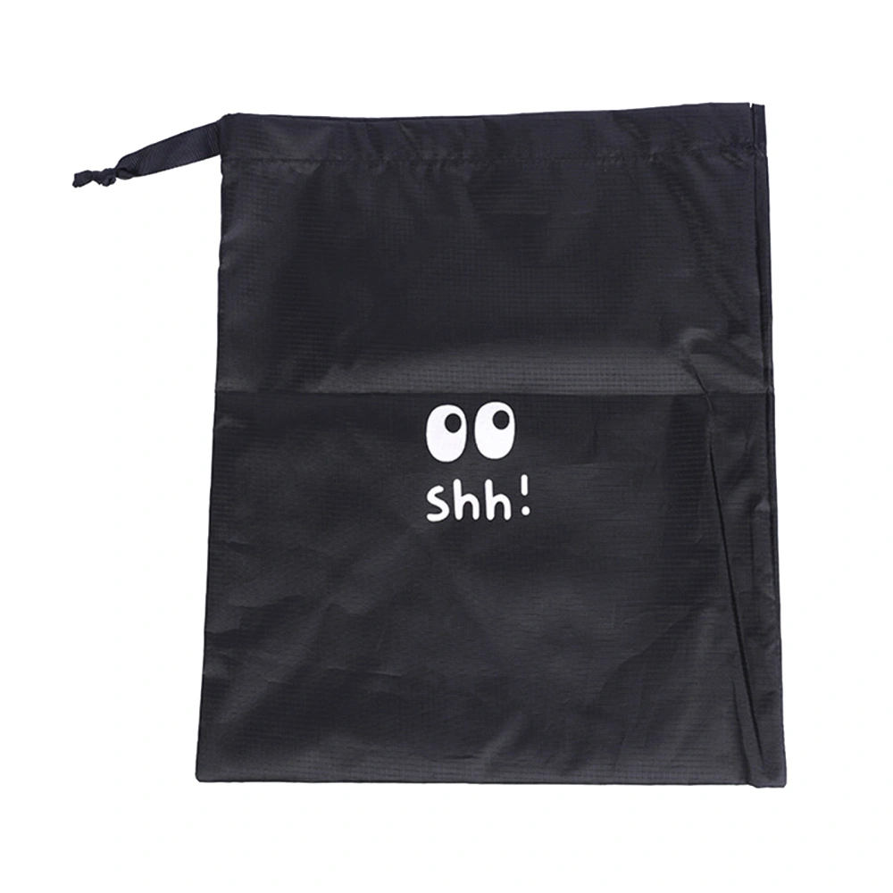 Letter Print Nylon Storage Bag, Large Capacity Drawstring Pocket