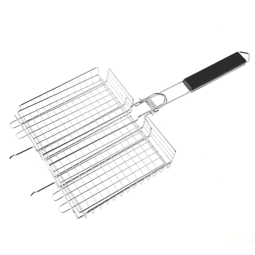 Portable BBQ Grilling Basket, Three-gear Adjustable Folding Grill