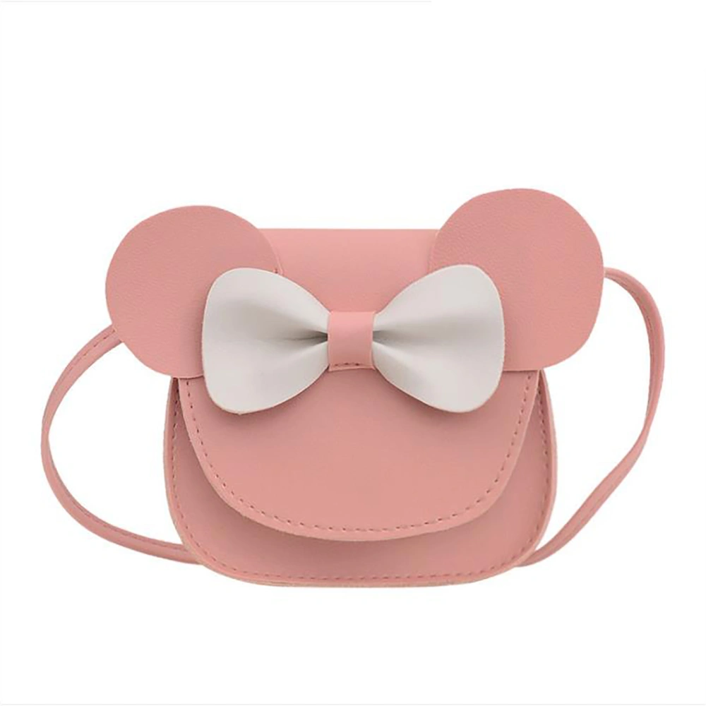 Cartoon Crossbody Bag, Mouse Ear Bowknot Magnetic Snap Shoulder Bag