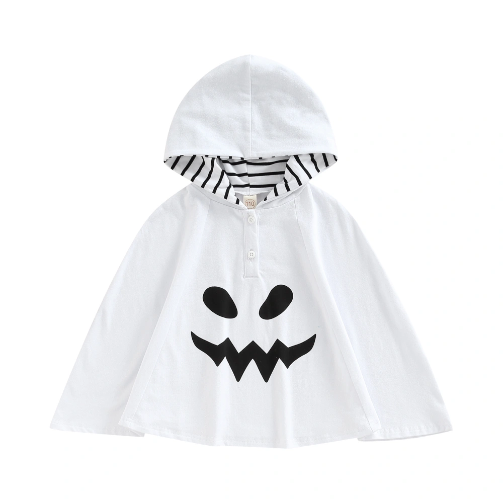 Toddler’s Halloween Ghost Printing Hooded Cloak Cosplay Costume