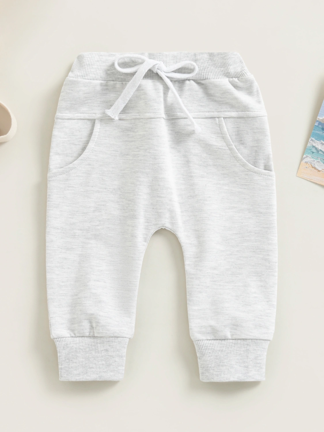 Baby Boys Sweatpants, Elastic Waist Drawstring Solid Trousers