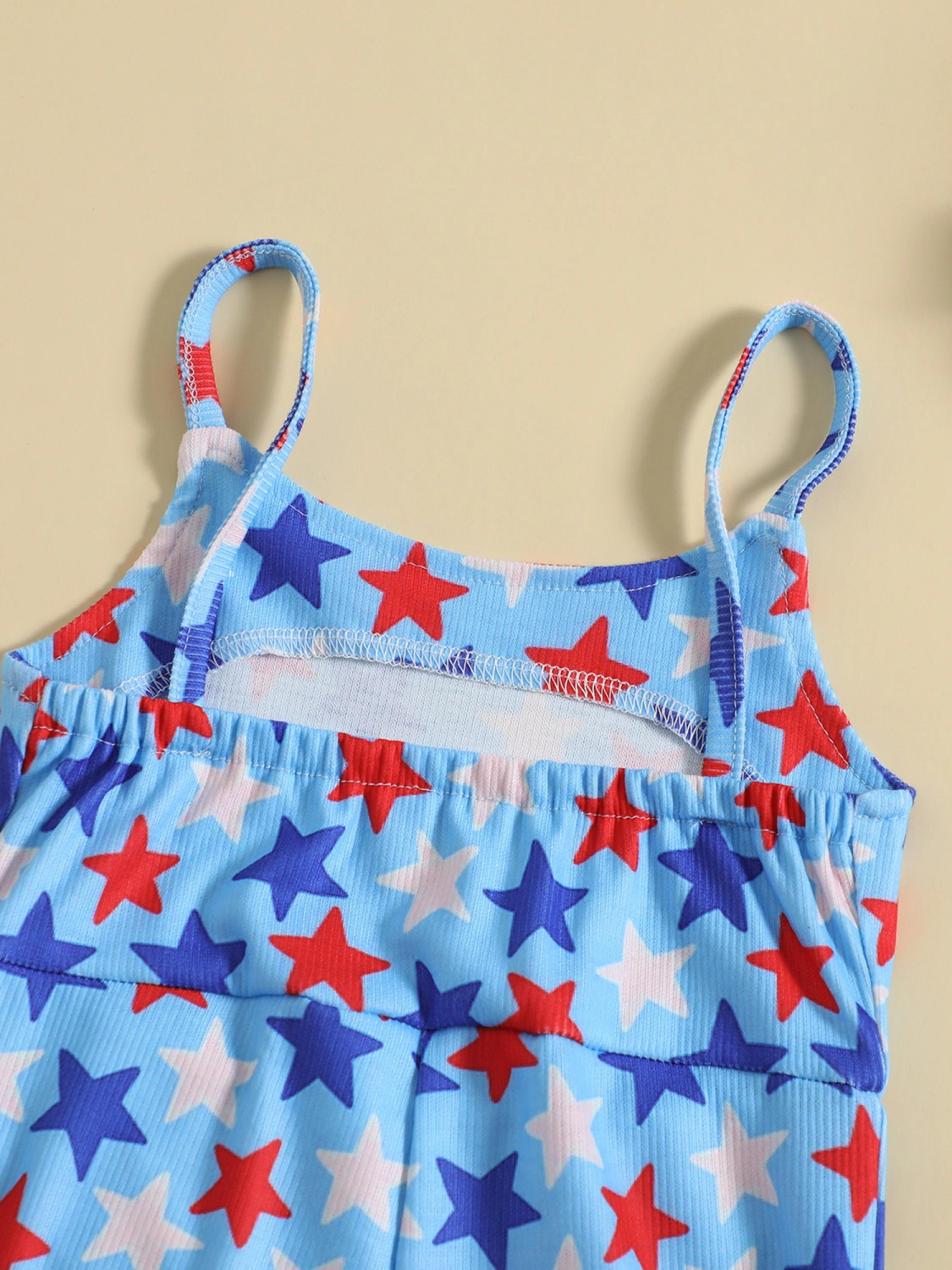Kids Girl Suspender Jumpsuit Independence Day Rompers Flared Pants