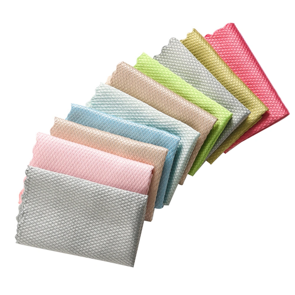 10Pcs Fish Scale Cloth, Water Absorption Microfiber Equipment