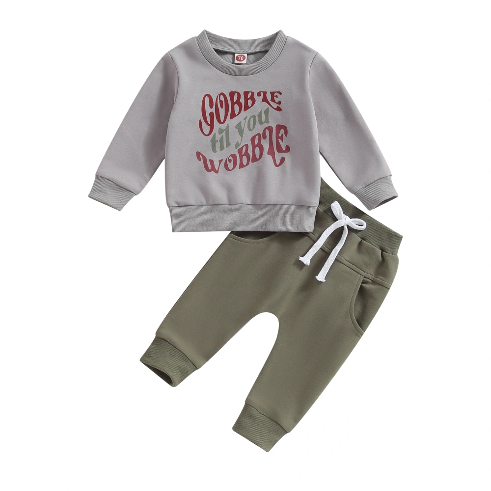 Baby Boys Pants Set, Long Sleeve Letters Sweatshirt Sweatpants