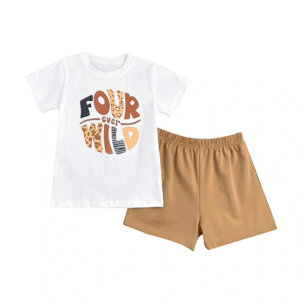 Kids Boys Summer Clothes Outfits Letter Print T-Shirts Shorts Suit