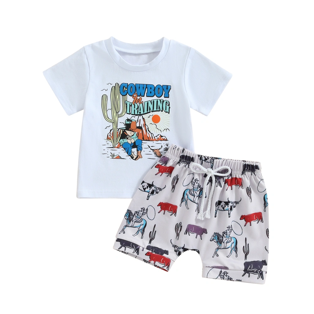 Baby Boys Summer 2-Piece Clothing Short Sleeve T-Shirt and Shorts 