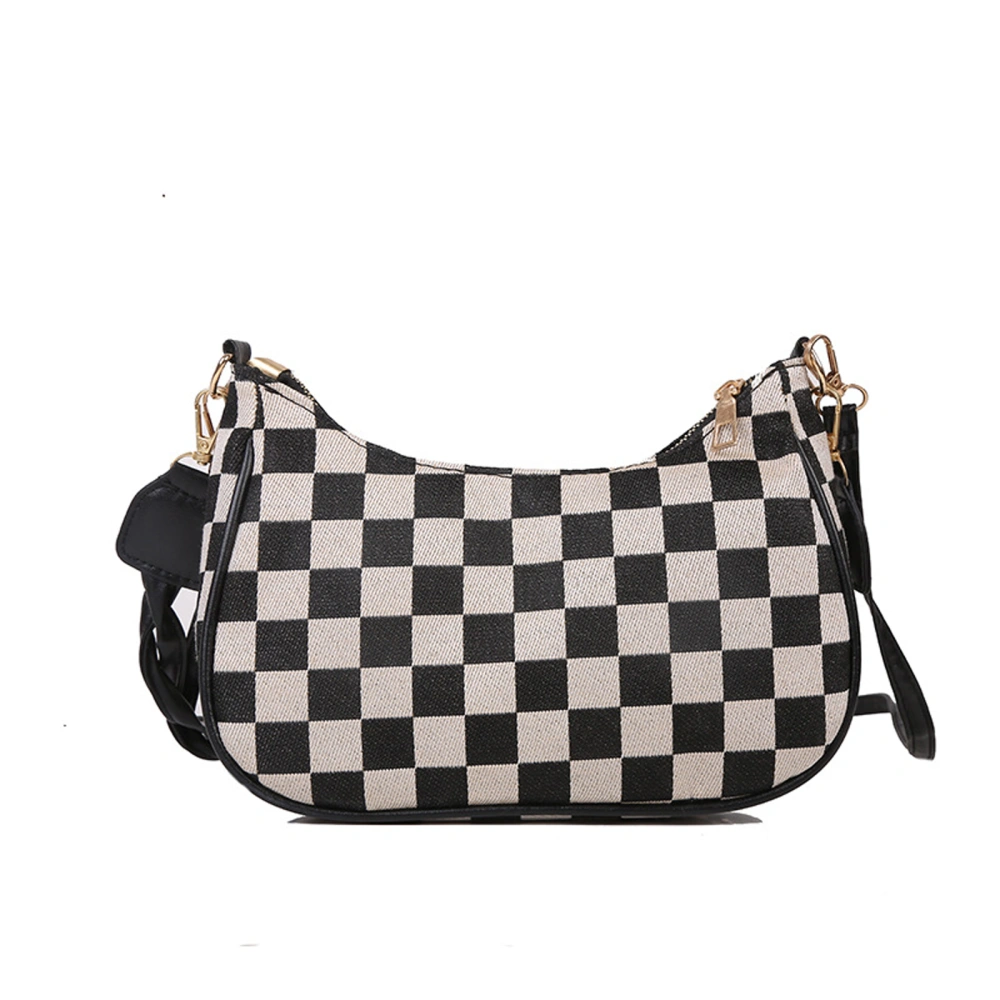 Shoulder Bag, Plaid/ Argyle Pattern Contrast Color Crossbody Bag