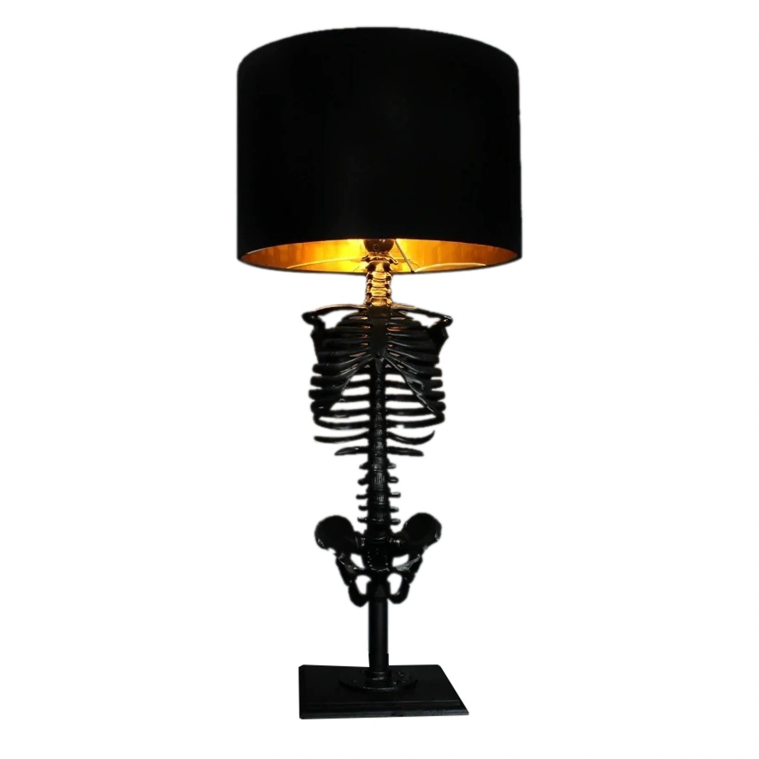 Halloween Gothic Table Lamp, Large Lampshade Vintage Skull Desk Lamp