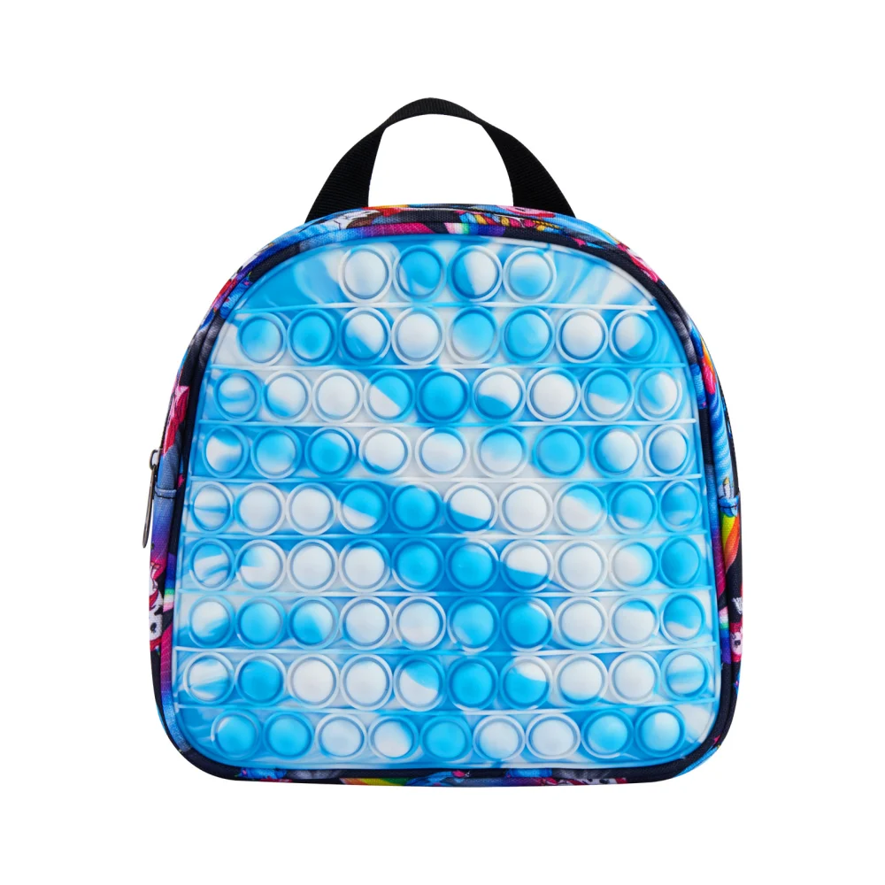 Pop Bag Pop Backpack, Cartoon Printed 2 in 1 Push Bubble Daypack