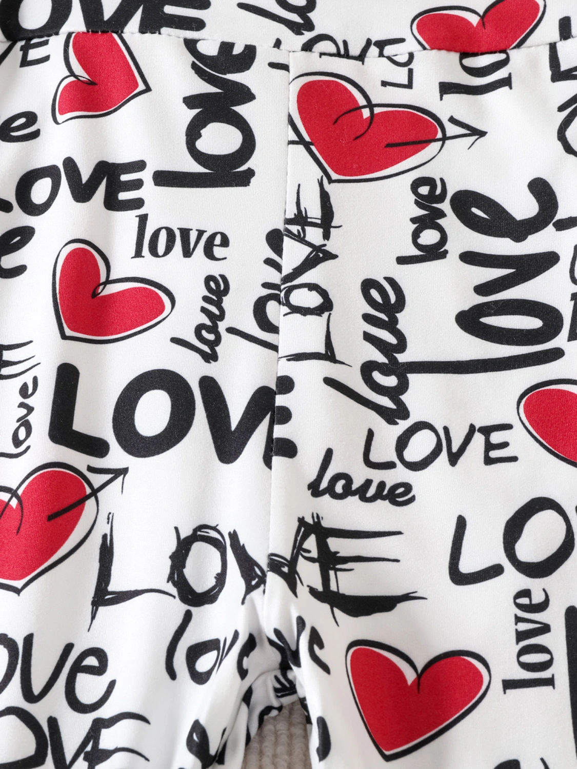 Valentine's Day Girls Jumpsuits Letter Heart Print Flare Pants Romper