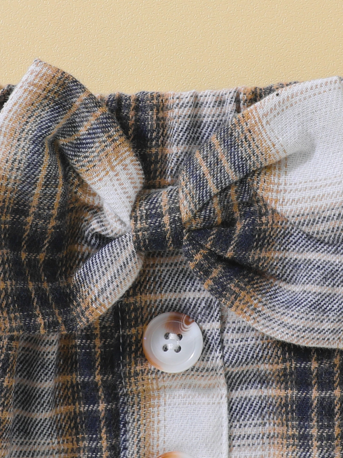 Baby Girls 3-piece Outfit, Bear Romper Plaid Skirt Bow Headband