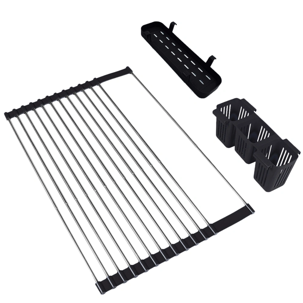 Dish Drying Rack, Expandable Roll Up Dish Drainer for Kitchen Counter