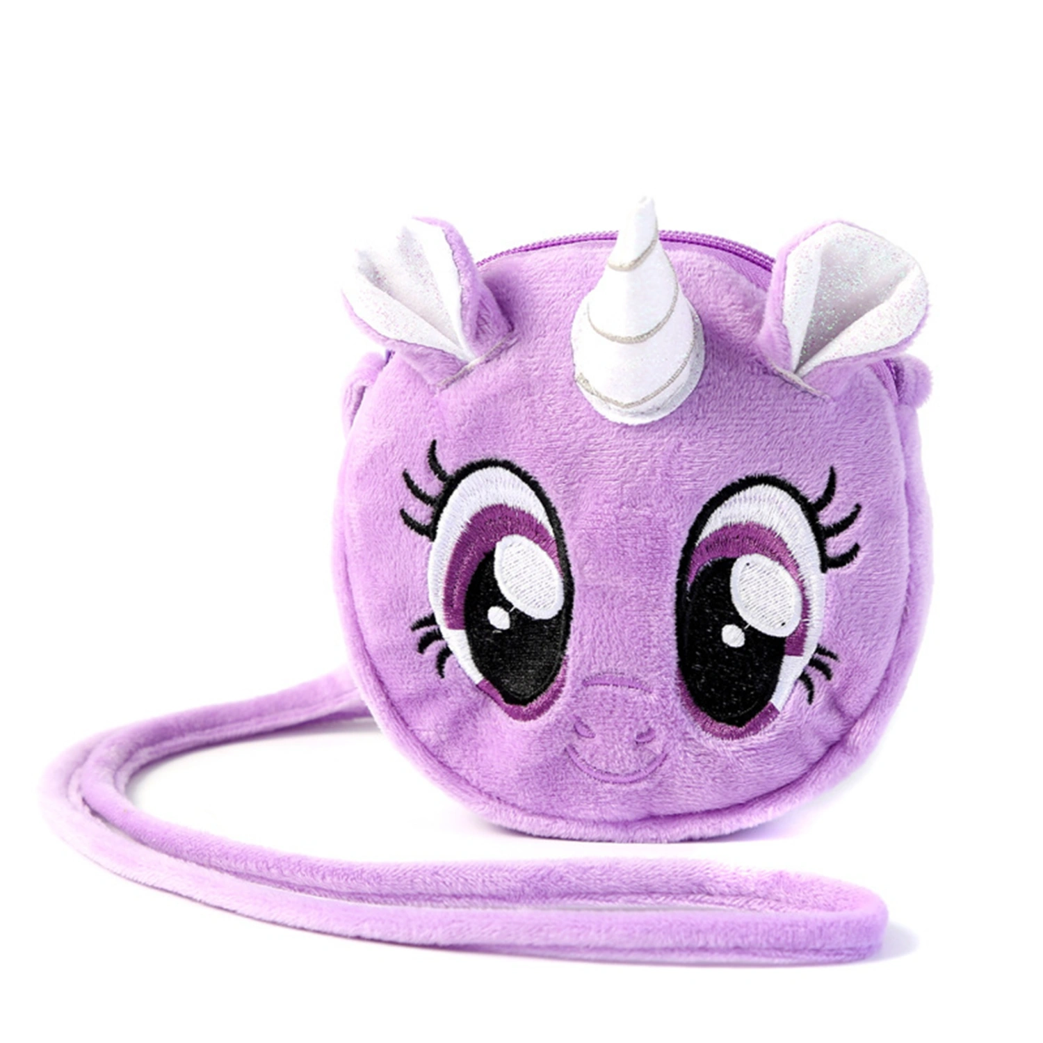 Girls Crossbody Bag, 3D Cartoon Unicorn Pattern Plush Shoulder Bag